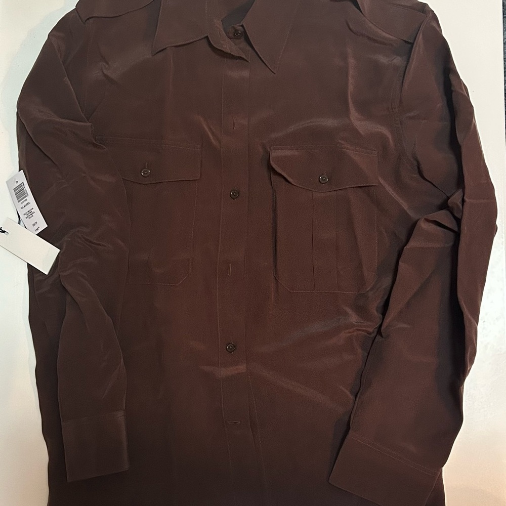 Babaton Brown Casual Button Down Shirt